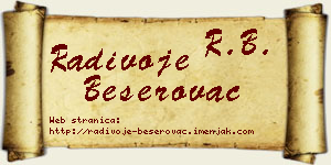 Radivoje Beserovac vizit kartica